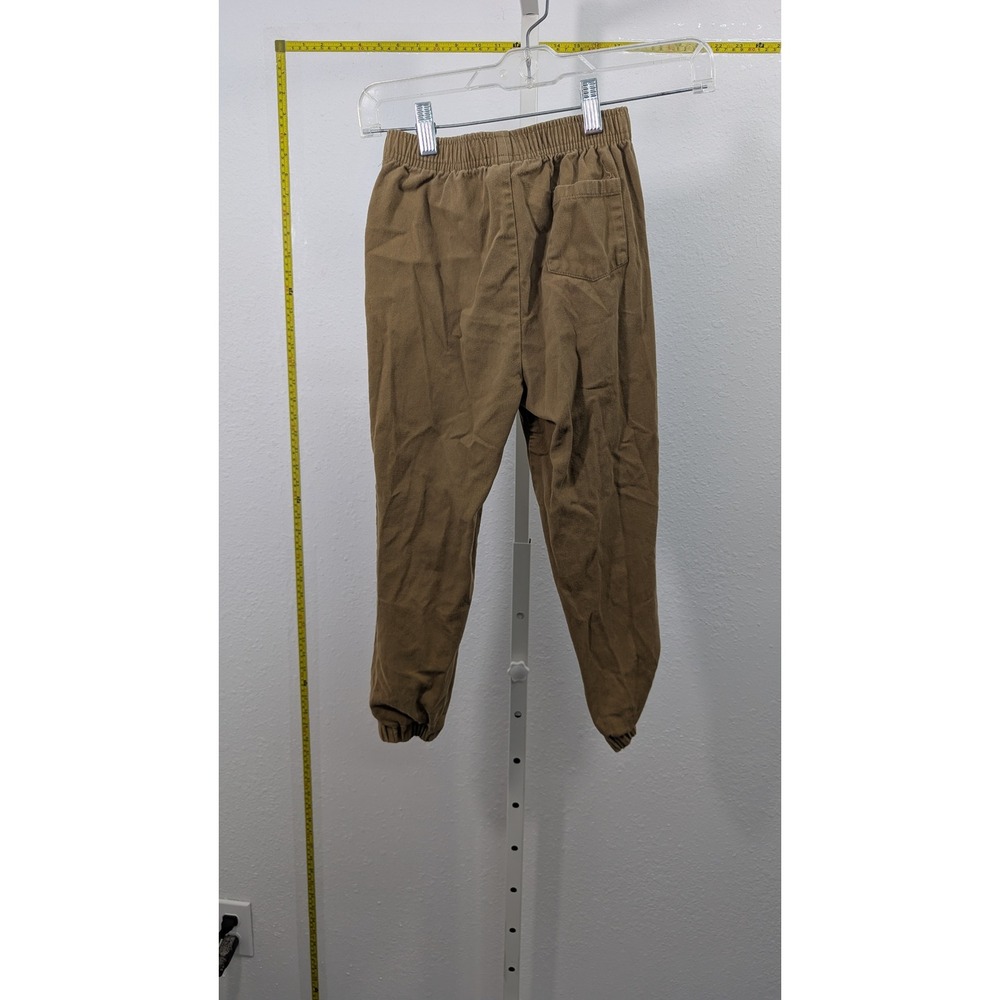 Free Planet Boys Khaki Brown Cotton Twill Jogger Pant Size 7 Drawstring FP5F35CH - Picture 3 of 3